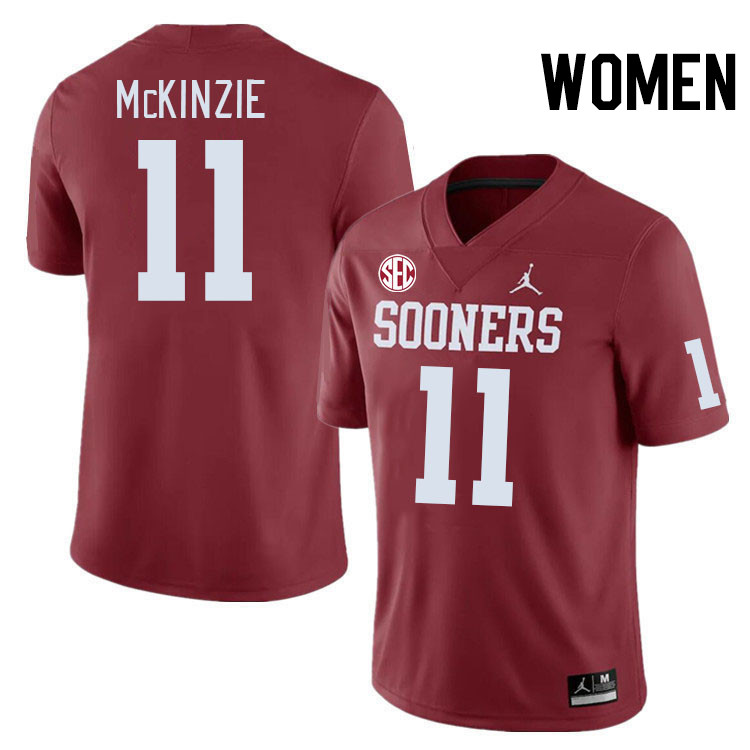 Women #11 Kobie McKinzie Oklahoma Sooners 2024 SEC Conference College Football Jerseys-Crimson